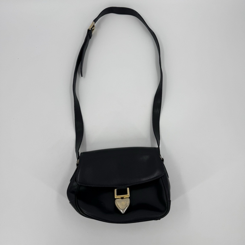 Iacucci Italy Leather Crossbody Bag Navy Blue Flap Purse Vintage